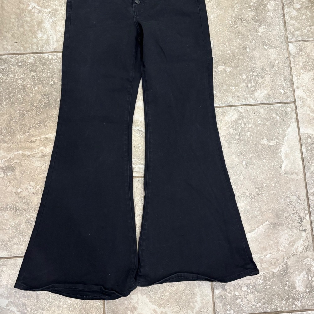 American Eagle Festival Flare Jeans Black High Rise Button Fly Womens 12 Regular - Picture 3 of 13